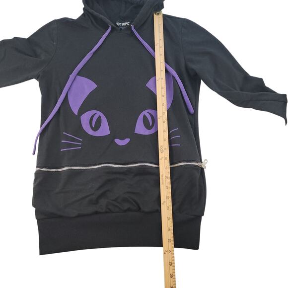 Kitty Cat Sweater Womens Medium Black Purple Pink Grunge Punk Cosplay Hot Topic - Picture 13 of 15